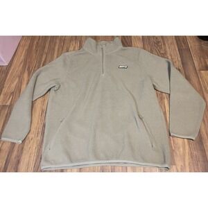 PacSun Jacket Mens Large Beige Fleece 1/4 Zip Anorak Pullover Pockets Sherpa